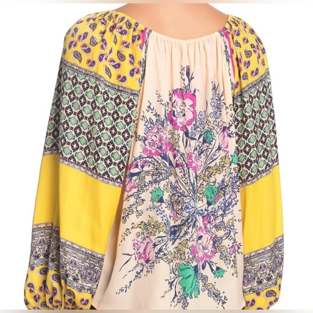 Free People Positano Print Blouse Small - Picture 3 of 14